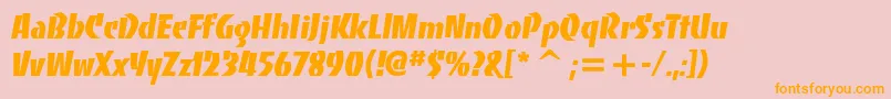 Bancoheavyc Font – Orange Fonts on Pink Background