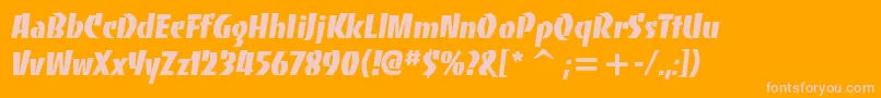 Bancoheavyc Font – Pink Fonts on Orange Background