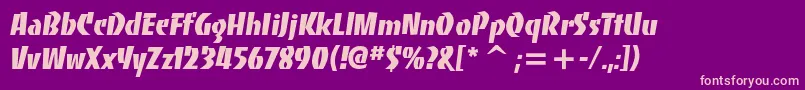 Bancoheavyc Font – Pink Fonts on Purple Background