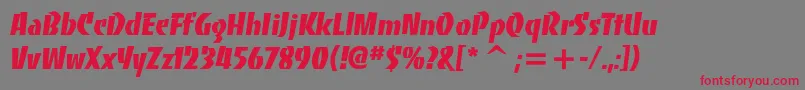 Bancoheavyc Font – Red Fonts on Gray Background