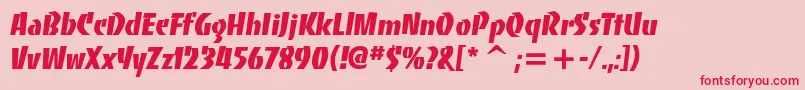 Bancoheavyc Font – Red Fonts on Pink Background