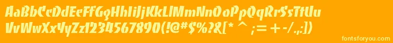Bancoheavyc Font – Yellow Fonts on Orange Background