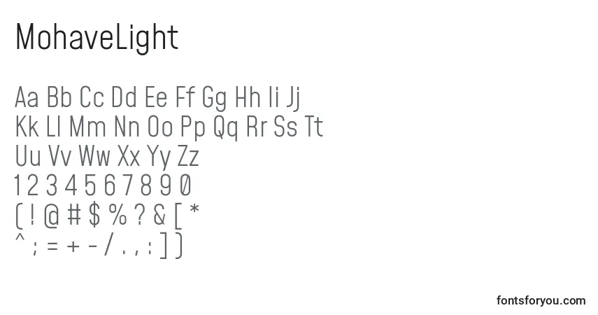 Police MohaveLight - Alphabet, Chiffres, Caractères Spéciaux