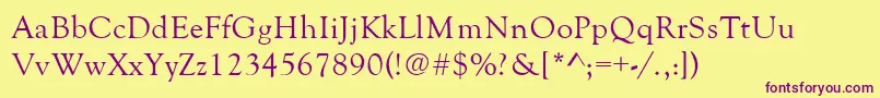 Goldenoldstyle Font – Purple Fonts on Yellow Background