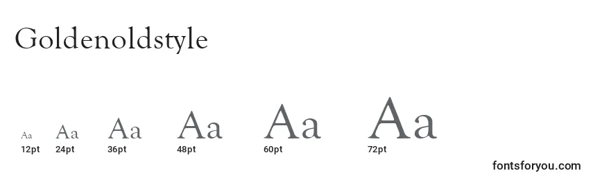 Goldenoldstyle Font Sizes