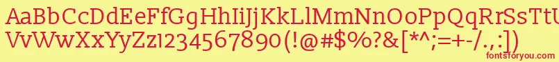Czcionka Slabo13pxRegular – czerwone czcionki na żółtym tle