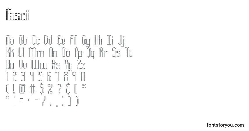 A fonte Fascii – alfabeto, números, caracteres especiais