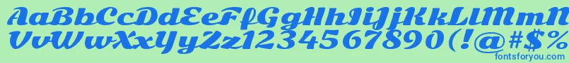 SonsieoneRegular Font – Blue Fonts on Green Background