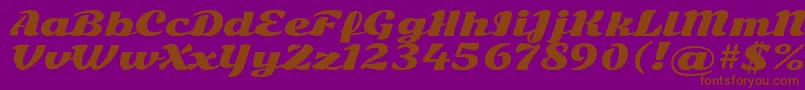 Czcionka SonsieoneRegular – brązowe czcionki na fioletowym tle