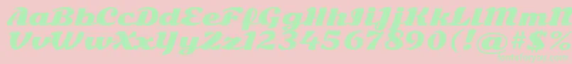 Czcionka SonsieoneRegular – zielone czcionki na różowym tle