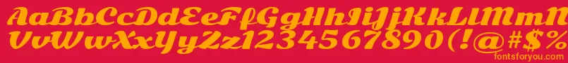 SonsieoneRegular Font – Orange Fonts on Red Background