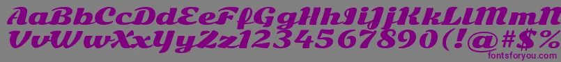フォントSonsieoneRegular – 紫色のフォント、灰色の背景