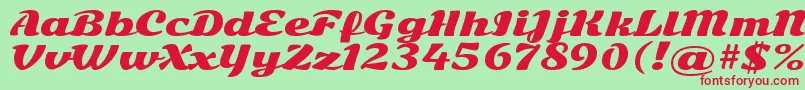 SonsieoneRegular Font – Red Fonts on Green Background