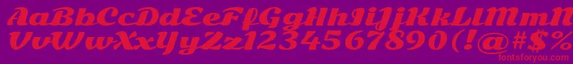 SonsieoneRegular Font – Red Fonts on Purple Background