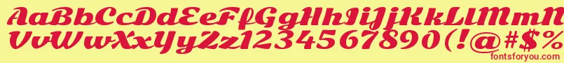 SonsieoneRegular Font – Red Fonts on Yellow Background