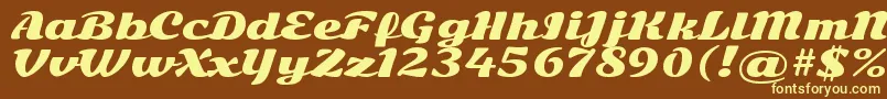 SonsieoneRegular-fontti – keltaiset fontit ruskealla taustalla