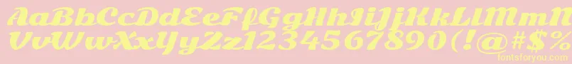 SonsieoneRegular Font – Yellow Fonts on Pink Background