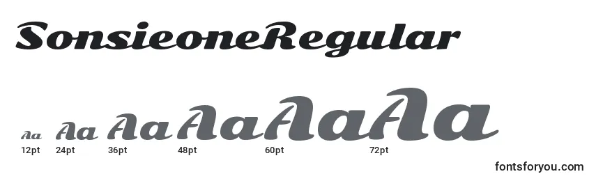 Размеры шрифта SonsieoneRegular