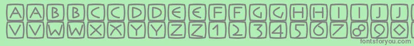 フォントRememb – 緑の背景に灰色の文字