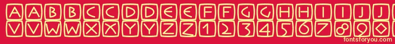 Fonte Rememb – fontes amarelas em um fundo vermelho