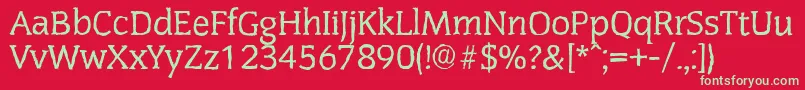 CongressantiqueRegular Font – Green Fonts on Red Background