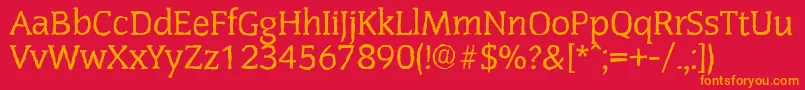 CongressantiqueRegular Font – Orange Fonts on Red Background