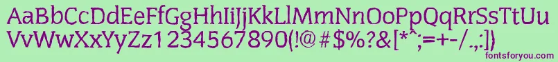 CongressantiqueRegular Font – Purple Fonts on Green Background