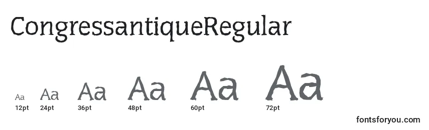 CongressantiqueRegular Font Sizes