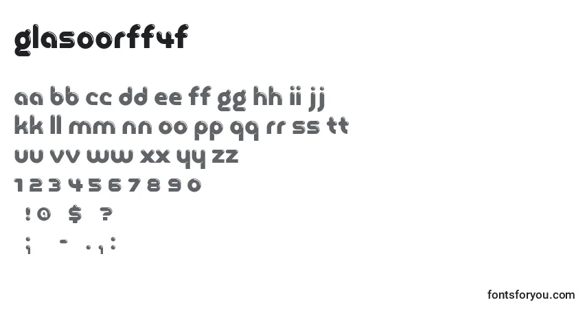 characters of glasoorff4f font, letter of glasoorff4f font, alphabet of  glasoorff4f font