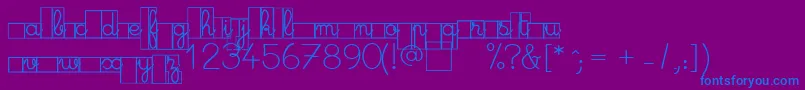 MaternellecolorCase Font – Blue Fonts on Purple Background