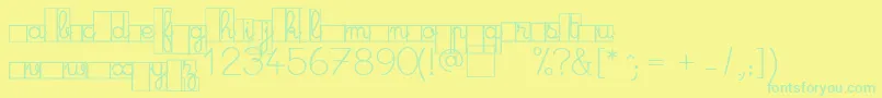 Czcionka MaternellecolorCase – zielone czcionki na żółtym tle