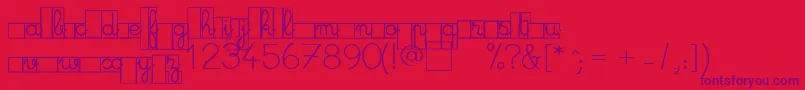 MaternellecolorCase Font – Purple Fonts on Red Background