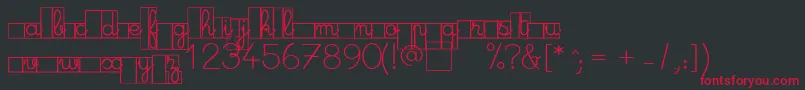 フォントMaternellecolorCase – 黒い背景に赤い文字
