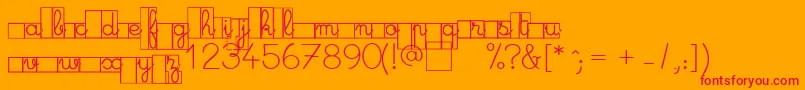 MaternellecolorCase-Schriftart – Rote Schriften auf orangefarbenem Hintergrund