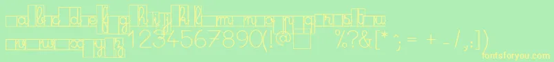 Шрифт MaternellecolorCase – жёлтые шрифты на зелёном фоне