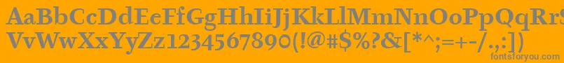 Więcej informacji o czcionce TyfaItcBold Czcionka TyfaItcBold – szare czcionki na pomarańczowym tle