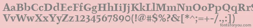 TyfaItcBold-Schriftart – Graue Schriften auf rosa Hintergrund