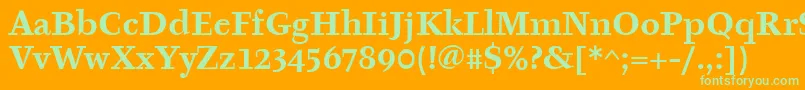 TyfaItcBold Font – Green Fonts on Orange Background