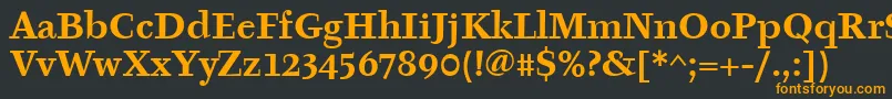 フォントTyfaItcBold – 黒い背景にオレンジの文字