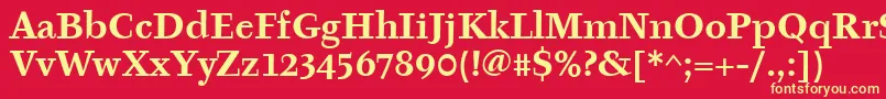 TyfaItcBold Font – Yellow Fonts on Red Background