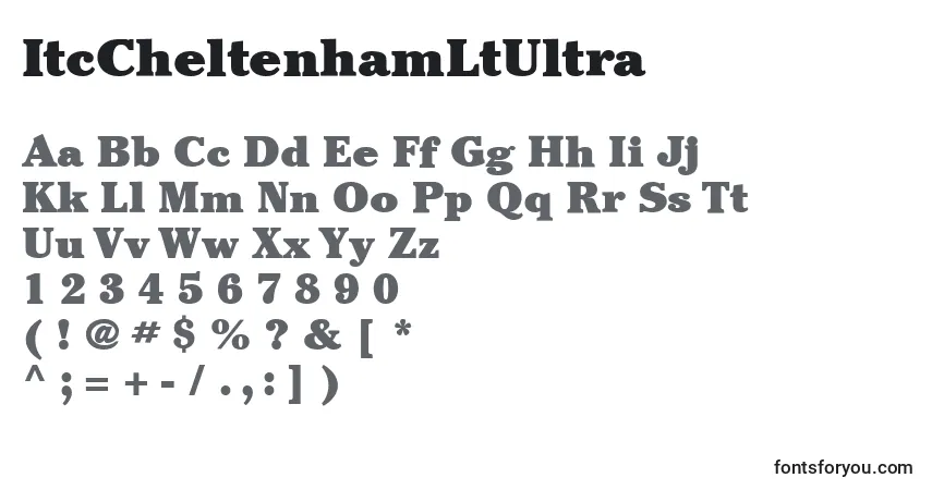Schriftart ItcCheltenhamLtUltra – Alphabet, Zahlen, spezielle Symbole