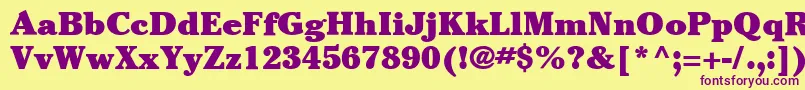 ItcCheltenhamLtUltra Font – Purple Fonts on Yellow Background