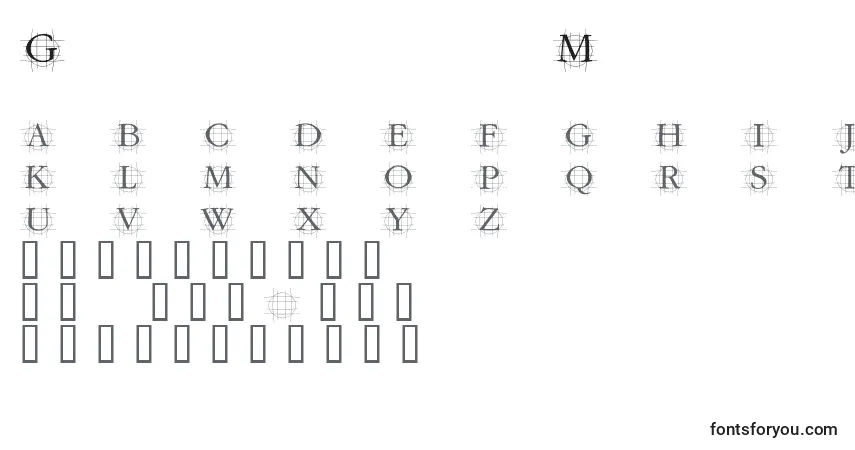 A fonte GrafroundishMedium – alfabeto, números, caracteres especiais