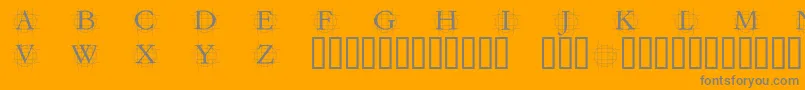 GrafroundishMedium-Schriftart – Graue Schriften auf orangefarbenem Hintergrund