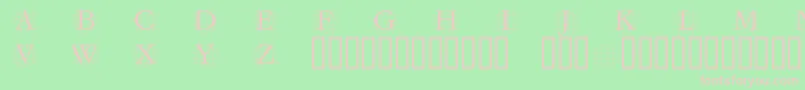 GrafroundishMedium-fontti – vaaleanpunaiset fontit vihreällä taustalla