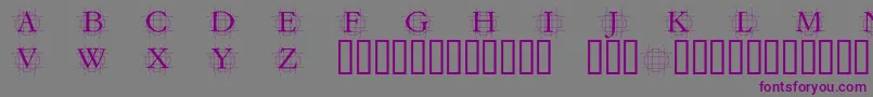 フォントGrafroundishMedium – 紫色のフォント、灰色の背景