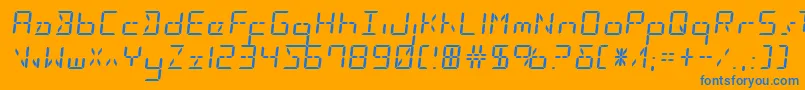 Ledsledexpand Font – Blue Fonts on Orange Background