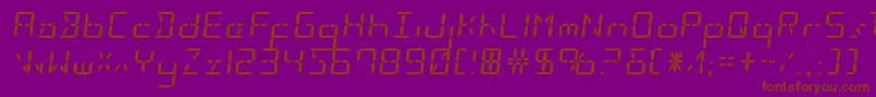 Fonte Ledsledexpand – fontes marrons em um fundo roxo