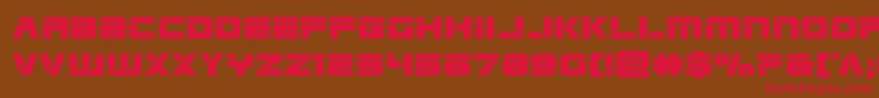 フォントEdgeracerexpand – 赤い文字が茶色の背景にあります。