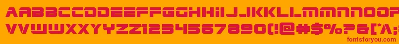 Edgeracerexpand-Schriftart – Rote Schriften auf orangefarbenem Hintergrund